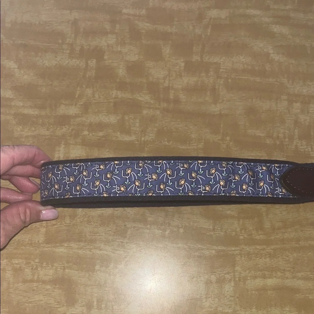 Vineyard Vines Kids' Belt with Blue and Brown Pattern size 26” inches